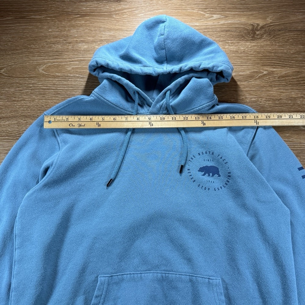 The North Face Hoodie Men's S Blue Pullover Sweatshirt Logo Graphic Cotton Blend - Picture 10 of 14